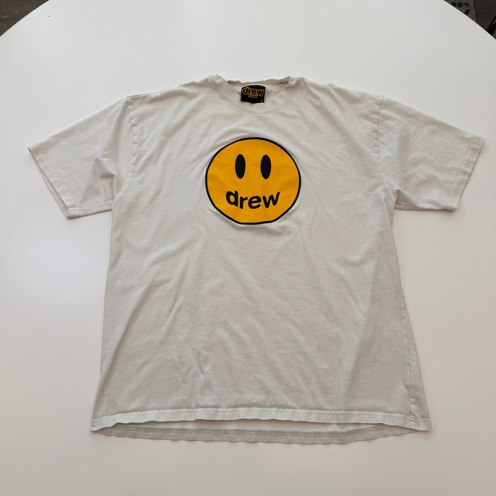 Drew House Mascot Smiley Graphic‎ T Shirt Cream Off White Mens Large
